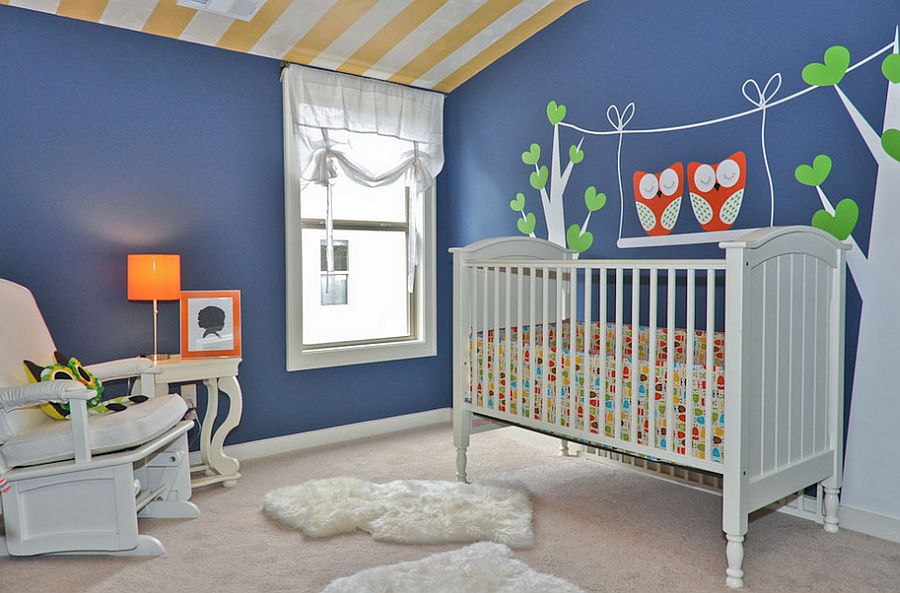 Chic-contemporary-nursery-in-newburyport-blue-with-cool-wall-decal.jpg