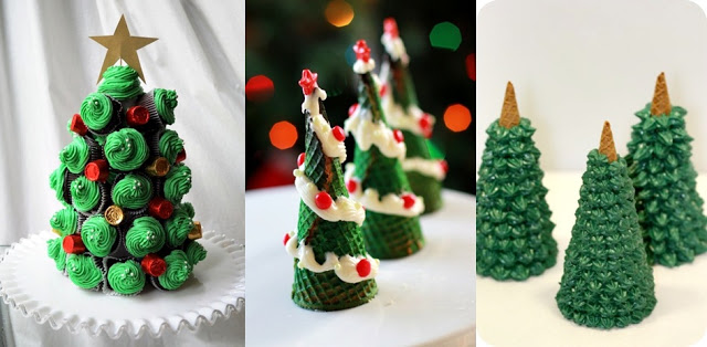 Christmas tree out of ice cream cones and cupcakes.jpg