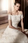 Lace Full Off Shoulder Chapel Train Fitted Princess Perfect Wedding Dresses.jpg