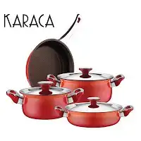 $KARACA 7 Par&#231;a Fantasy Tencere Seti K&#305;rm&#305;z&#305;.webp